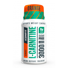 ICONFIT uztura bagātinātājs L-karnitīna (L-Carnitine) 3000 šots, ar apelsīnu garšu, 60ml